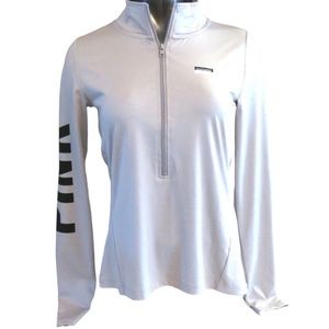 Victoria's Secret PINK Solid Grey w/ Black Logo Ultimate Deep Zip MEDIUM